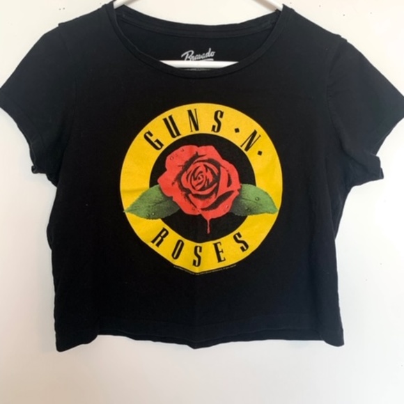 Bravado Tops - Guns N' Roses Black Crop Top